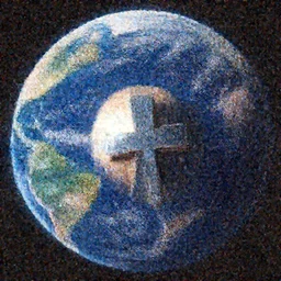 a small planet sized metallic cross symbol cruising through our solarsystem towards earth