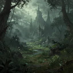 chillhop easthetics nature view by greg rutkowski, dark fantasy art, high detail, trending on artstation