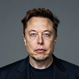 Elon Musk, he has a beetroot head, super realistic photo