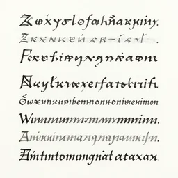 constructed script with a cursive aesthetic, inspired by zulu script, clofabosin script, estonian script, kite notation