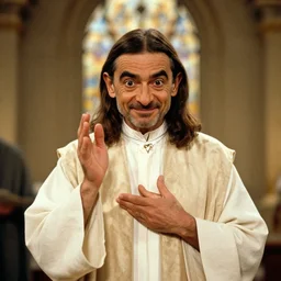 mr. bean as jesus christ
