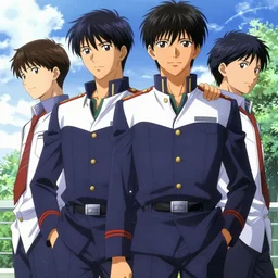 boy's love anime high school noon, high detail concept art, perfect proportions fine face, athletic tall handsome guys, close together romantic undertones, avant uniform, vivid colors, realistic shaded lighting poster fantasy art ilya kuvshinov, katsuhiro, jeremy lipking and michael germash, makoto shinkai, loish and clamp style, best selling artist