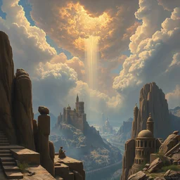 a sending down from him who created the earth and the lofty heavens, overdetailed art, by ferdinand knab, by greg rutkowski