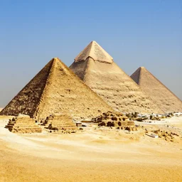 Pyramids of Giza made of popcorn