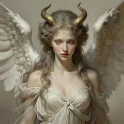 portrait of an angelic demon, intricate, elegant, highly detailed, ray tracing, digital painting, artstation, concept art, smooth, sharp focus, illustration, art by artgerm and greg rutkowski and alphonse mucha 8 k