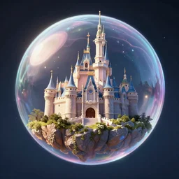 castle in a floating bubble