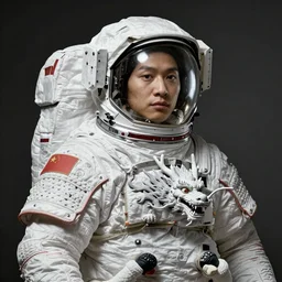 portrait of a astronaut is a chinese dragon in armor and helmet, majestic, solemn, by bouguereau