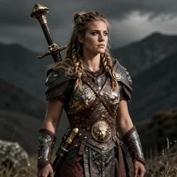 female barbarian, hyper realistic