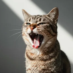 photo of cat yawning, ultra hd