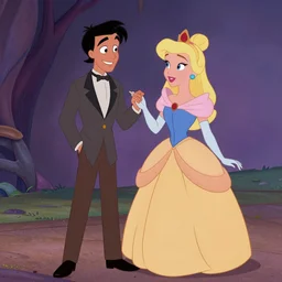 aphex twin crossed with a disney princess, in the style of disney animated film