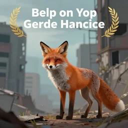 fox in an abandoned city, post apocalyptic. artstation, digital painting, background bokeh, realism, illustration, amazing art, award winning, trending