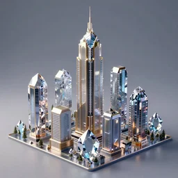 a city made entirely of crystal, 3 d octane render