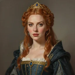 a beautiful portrait of christina hendricks as a medieval noblewoman, fantasy, intricate, elegant, highly detailed, digital painting, artstation, concept art, matte, sharp focus, illustration, by hokusai and jeong seon