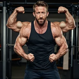 ryan reynolds as a bodybuilder, 4 k hd photograph