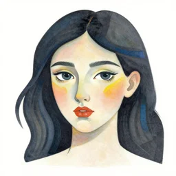 a face of girl made by patterns from kandinsky