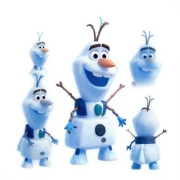 3 - d isometric ice olaf for game, all 8 angles, zoomed out view, styled after frozen, myvmk, with detailed, clean, cartoon, pixar, disney, toon shader, arnold render, unreal engine, artgerm, artstation by miha rinne, white background