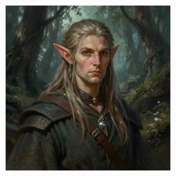 a super detailed illustration portrait of a elf shaman standing in deep old forest, d & d character portrait, hires headshot, 4 k, art by tim hildebrandt and frank frazetta and gerald brom