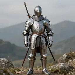 medieval knight with armor made of ham