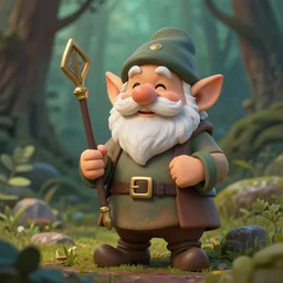 an alchemist gnome, healer, dnd, forest background, matte painting, by midjourney