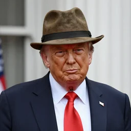 trump wearing a fedora
