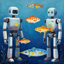 the most amazing abstract painting of fish in the history of the world robots
