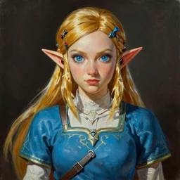 an ultra - realistic portrait painting of zelda from the legend of zelda in the style of frank frazetta. 4 k. ultra - realistic. highly detailed. dark fantasy. epic lighting.