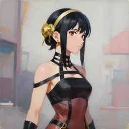 greg manchess portrait painting of yorha 2 b as overwatch character, medium shot, asymmetrical, profile picture, organic painting, sunny day, matte painting, bold shapes, hard edges, street art, trending on artstation, by huang guangjian and gil elvgren and sachin teng