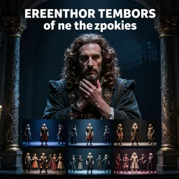 a stylegan digital image trained on thousands of theater photos from famous Shakespearean stage productions of The Tempest, deep emotional, highly dramatic, dark and modern, photorealistic, award winning, bluesy