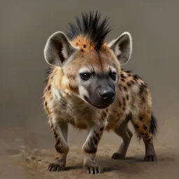 digital painting of a punk hyena, with a mohawk, by greg rutkowski and anthony jones, artstation, very detailed, high quality, 8 k, badass