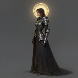 side profile concept art by thomas blackshear, imogen poots as a neo - gothic paladin, gloomhaven, octane render, matte painting, holy halo, by and hsiao ron chen, artgerm, lawren harris, eve ventrue, magali villeneuve, jeremy lipkin, rob rey, christophe vacher