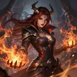 beautiful necromancer with fire and smoke magic, attarctive face, anime key visual, highly detailed, sharp focus, concept art, league of legends, style by shumolly and monable and artgerm and greg rutkowski and zeronis and pilyeon and ruan jia