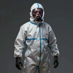a zombie in a hazmat suit and helmet, digital art, greg rutkowski, realistic art, concept