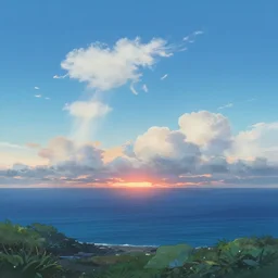 a stunning ocean horizon by makoto shinkai