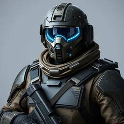 a futuristic soldier in camo suit, with tactical gear, very technologically advanced helmet, concept character art, octane render, raytracing, unreal engine, trending on artstation