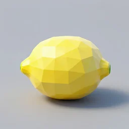 a render of a low polygon lemon,