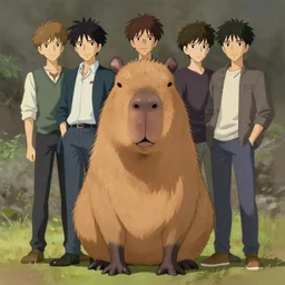 a full body portrait of a new character called capybara artwork by evan stanley, tyson hesee, ken penders, yandere grimdark, trending on pixiv fanbox, painted by ilya kushinov makoto shinkai takashi takeuchi studio ghibli sega, trending on artstation, makoto shinkai, trending on pixiv fanbox,