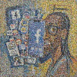 a Painting by Jean Michel Basquiat about facebook and social media, detailed