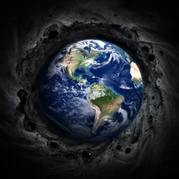 earth being swallowed by a black hole
