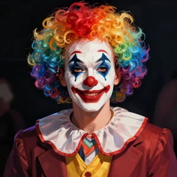 portrait of the gay clown, dramatic lighting, illustration by greg rutkowski, yoji shinkawa, 4 k, digital art, concept art, trending on artstation