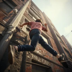 be running up that building ( ye - yo ),, stranger things, cinematic, photorealistic, artstation, highly detailed, volumetric lighting
