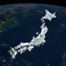 Japan at night seen from space