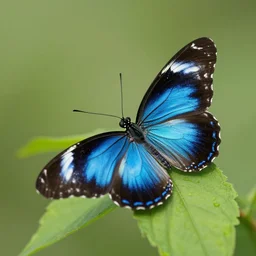 blue and black striped butterfly
