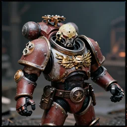 Warhammer 40K Plague Marine portrait, photo, cinematic, cinestill 400t film