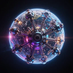 dyson swarm megastructure atmospheric epic vivid colors 4 k dyson sphere program video game screenshot