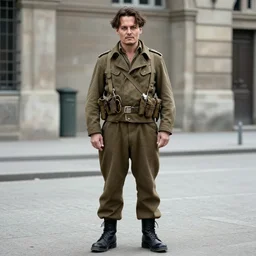 a full length portrait photograph of johnny depp taken during wwii in europe