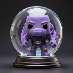 Thanos Funko pop inside a crystal ball, photo studio, professional photo, professional lighting, HDR, artstation trend
