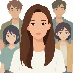 lucy lawless with long brunette hair, clean cel shaded vector art. shutterstock. behance hd by lois van baarle, artgerm, helen huang, by makoto shinkai and ilya kuvshinov, rossdraws, illustration.