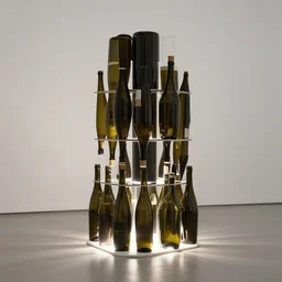 screenprint of an upsidedown bottle rack by marcel duchamp, minimal surrealism, contemporary art, museum installation, volumetric light