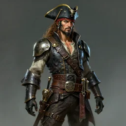 a full body portrait of a futuristic pirate in 2 0 7 0, intricate, highly detailed, digital painting, artstation, concept art, smooth, sharp focus, illustration, vfx