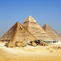 pyramids under construction in ancient egypt, aliens around the base by greg rutkowski